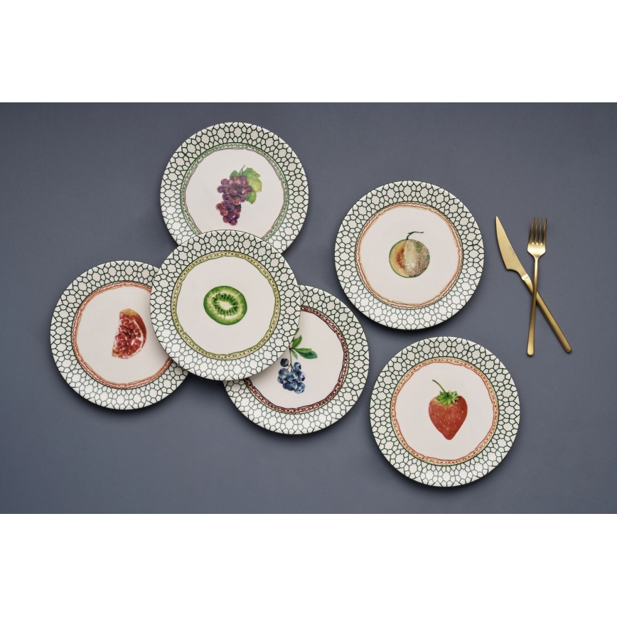Conjunto de jantar 24 peças multicolorido/cerâmica