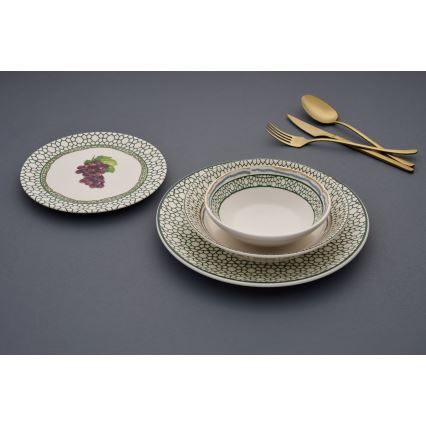 Conjunto de jantar 24 peças multicolorido/cerâmica