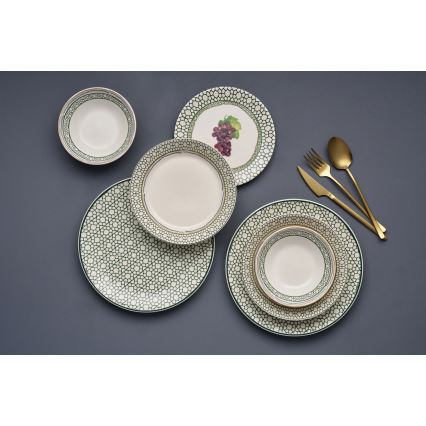 Conjunto de jantar 24 peças multicolorido/cerâmica