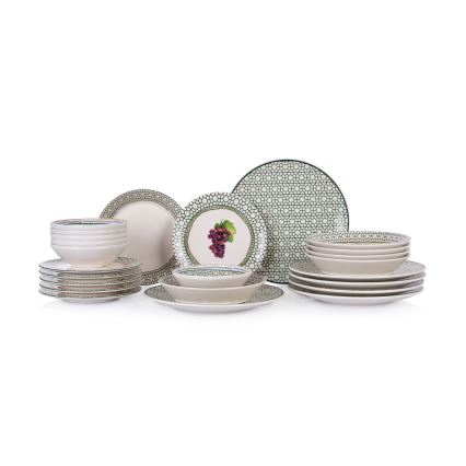 Conjunto de jantar 24 peças multicolorido/cerâmica