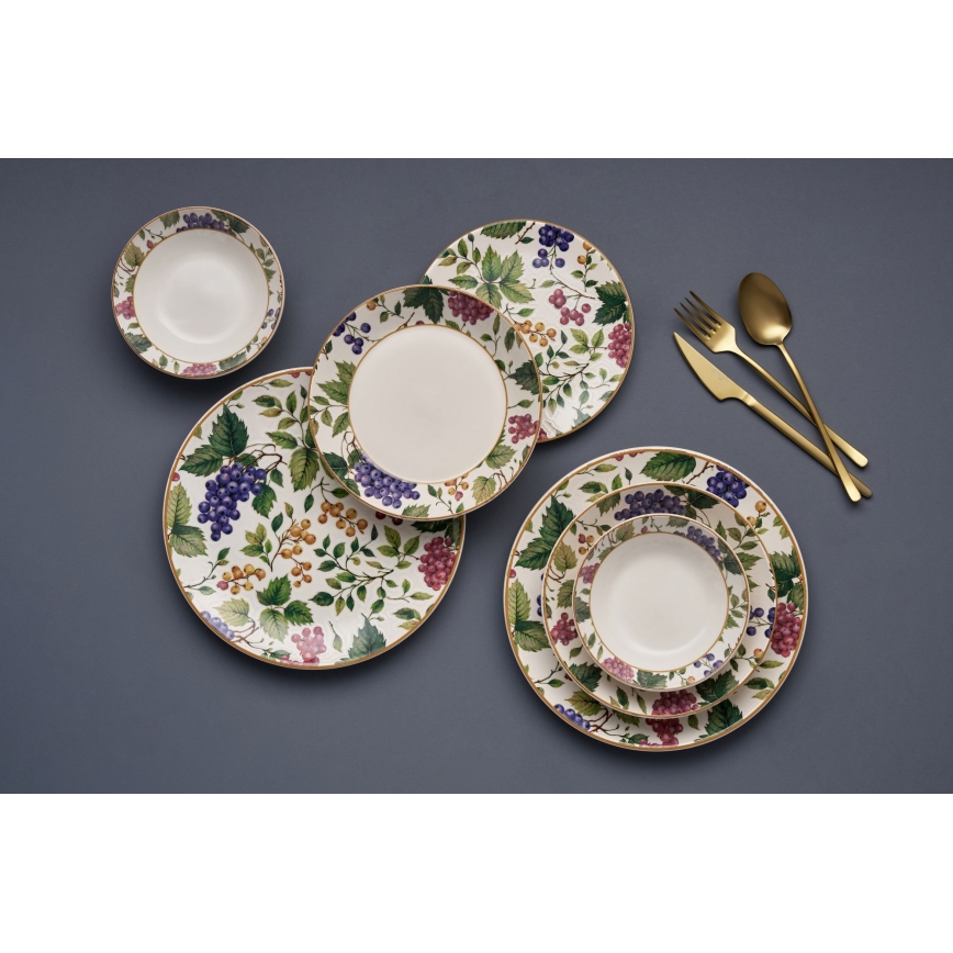 Conjunto de jantar 24 peças multicolorido/cerâmica
