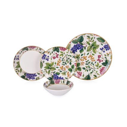 Conjunto de jantar 24 peças multicolorido/cerâmica
