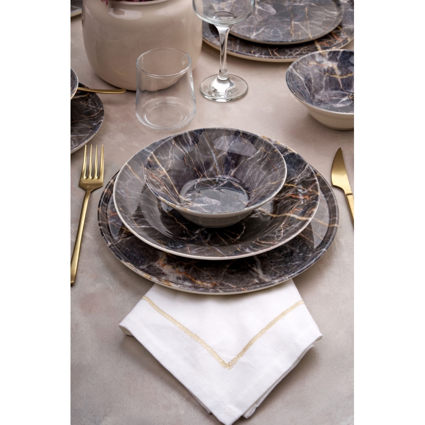 Conjunto de jantar 24 peças multicolorido/cerâmica