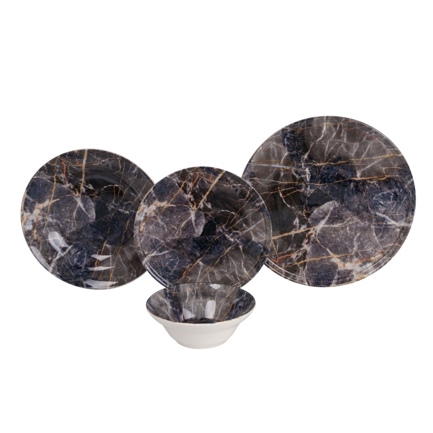Conjunto de jantar 24 peças multicolorido/cerâmica