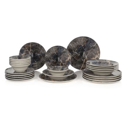 Conjunto de jantar 24 peças multicolorido/cerâmica