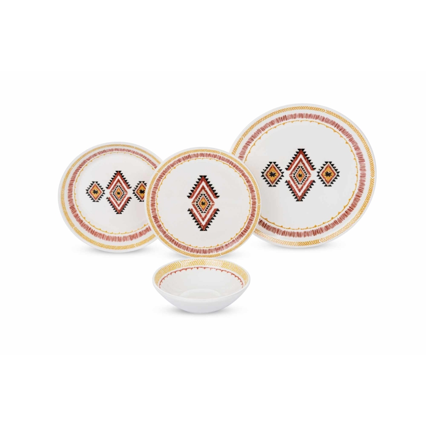 Conjunto de jantar 24 peças multicolorido/cerâmica