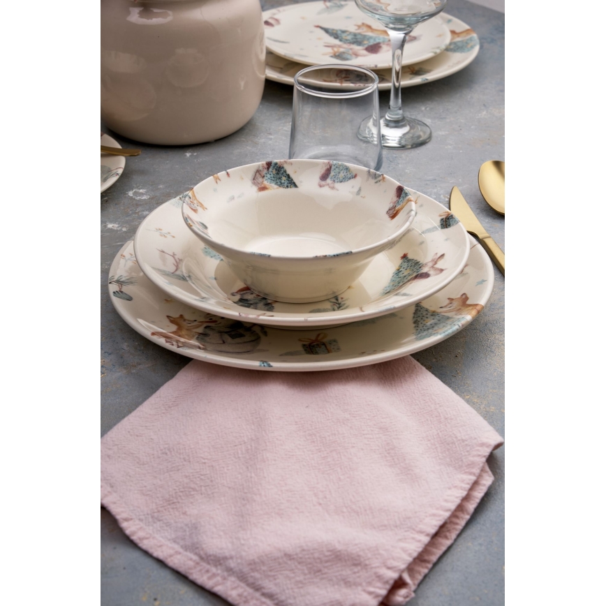 Conjunto de jantar 24 peças multicolorido/cerâmica