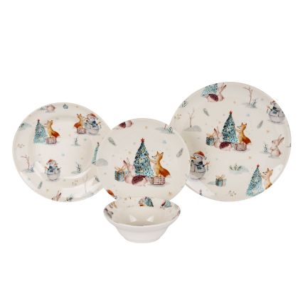 Conjunto de jantar 24 peças multicolorido/cerâmica