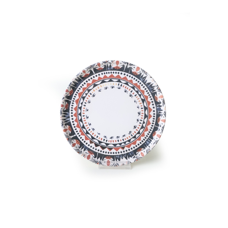 Conjunto de jantar 24 peças multicolorido/grés