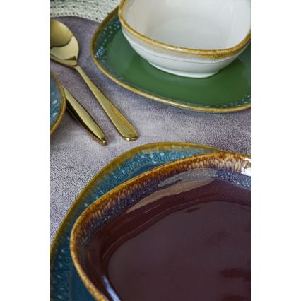 Conjunto de jantar 24 peças multicolorido/grés