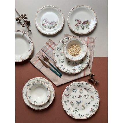 Conjunto de jantar 24 peças multicolorido/porcelana