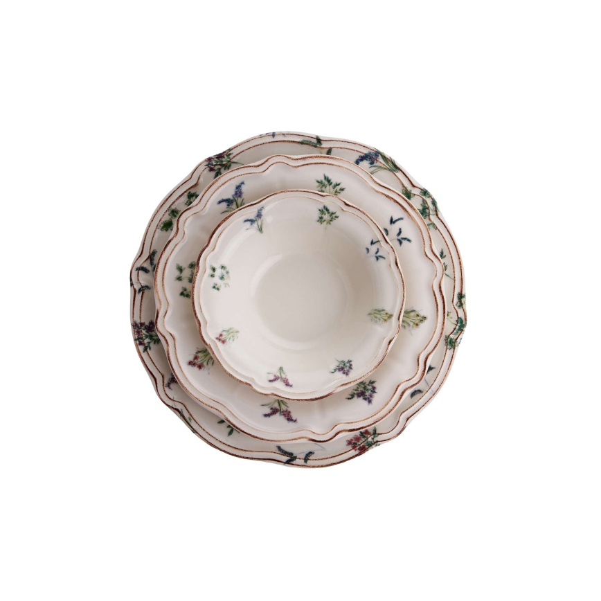 Conjunto de jantar 24 peças multicolorido/porcelana