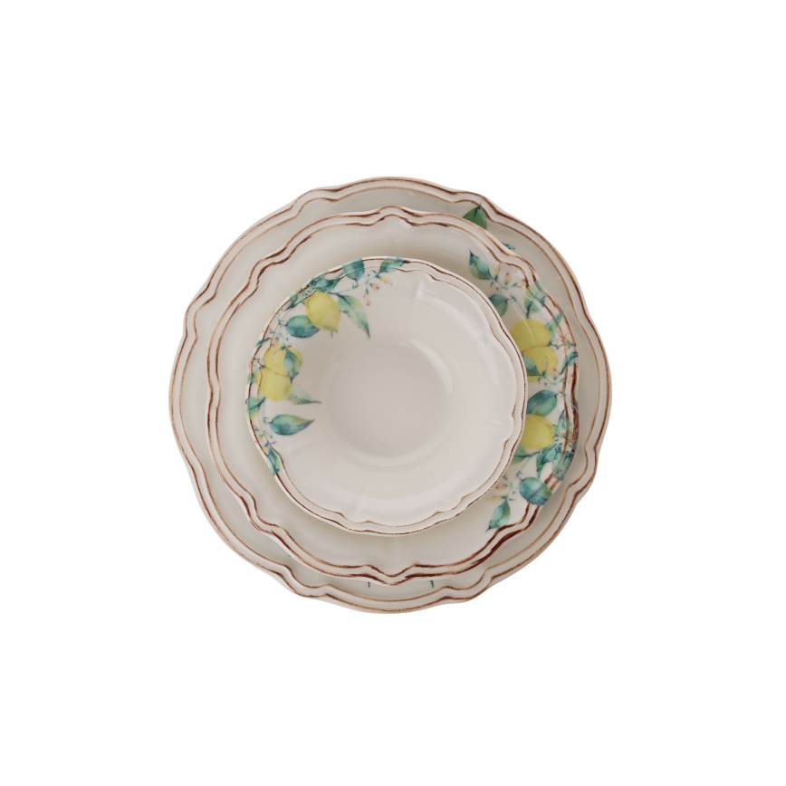 Conjunto de jantar 24 peças multicolorido/porcelana