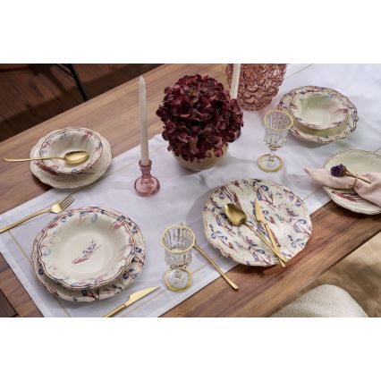 Conjunto de jantar 24 peças multicolorido/porcelana