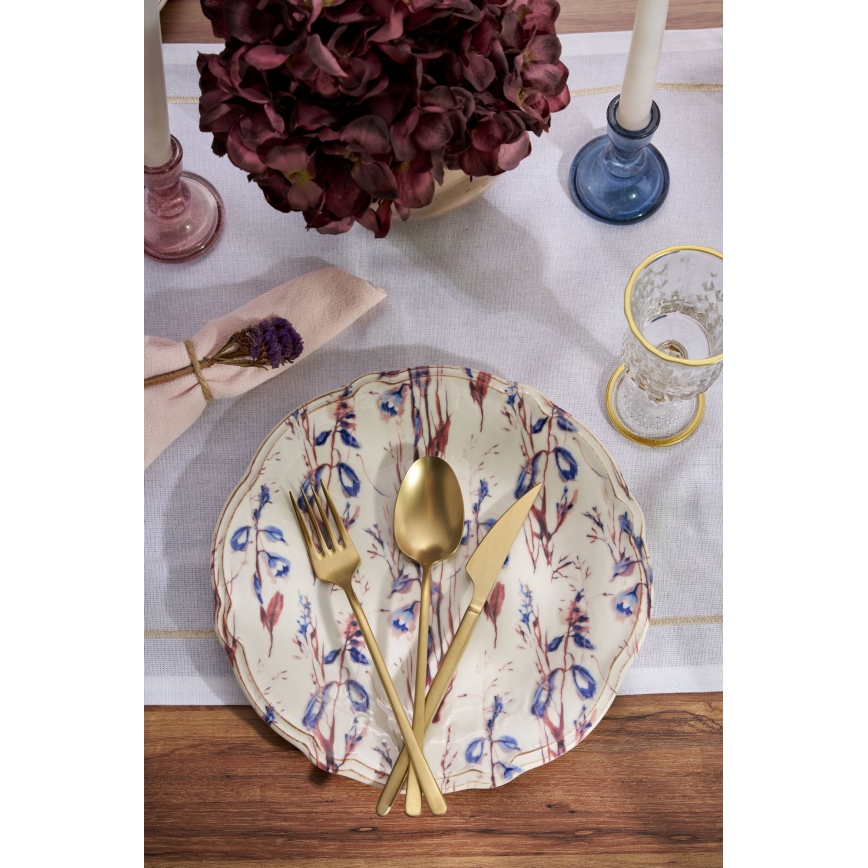 Conjunto de jantar 24 peças multicolorido/porcelana