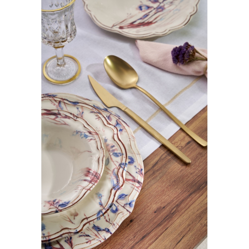 Conjunto de jantar 24 peças multicolorido/porcelana