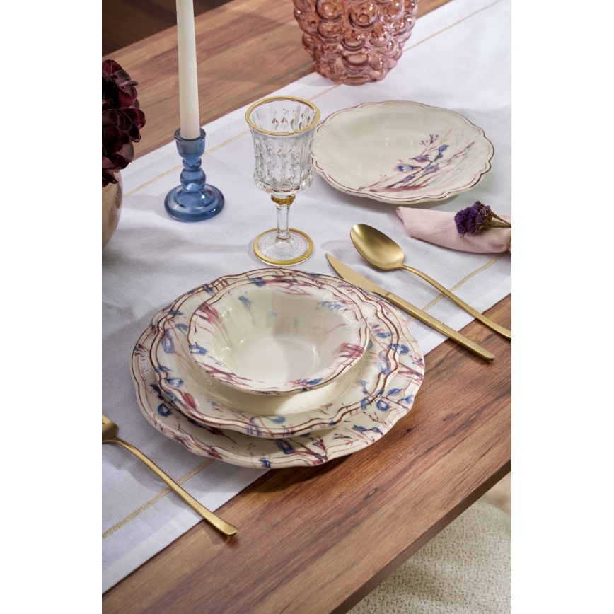 Conjunto de jantar 24 peças multicolorido/porcelana