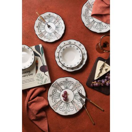 Conjunto de jantar 24 peças multicolorido/porcelana