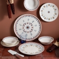 Conjunto de jantar 24 peças multicolorido/porcelana