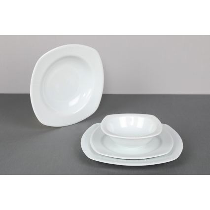 Conjunto de jantar 24 peças, porcelana branca