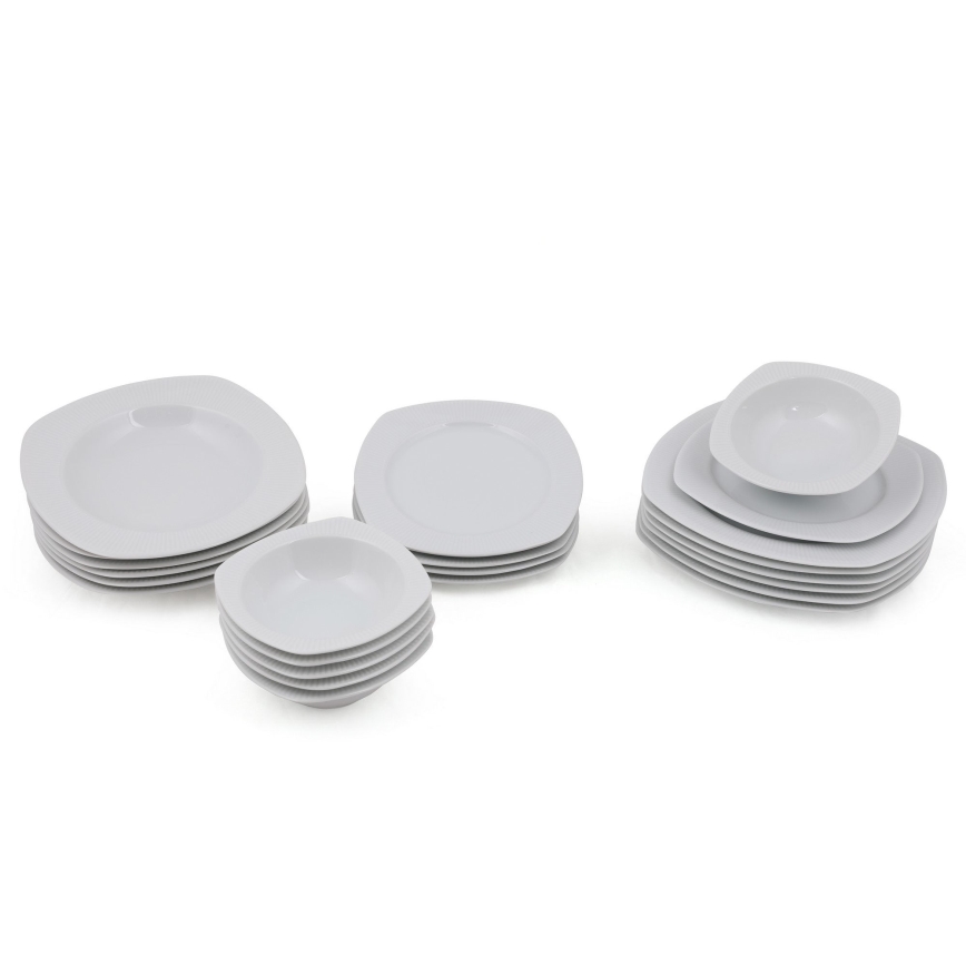 Conjunto de jantar 24 peças, porcelana branca