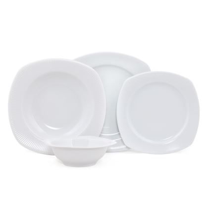 Conjunto de jantar 24 peças, porcelana branca