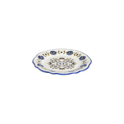 Conjunto de jantar 24 peças, porcelana, branco/azul/amarelo