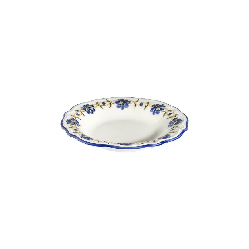 Conjunto de jantar 24 peças, porcelana, branco/azul/amarelo