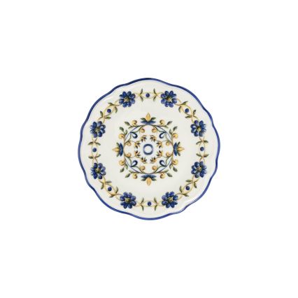Conjunto de jantar 24 peças, porcelana, branco/azul/amarelo