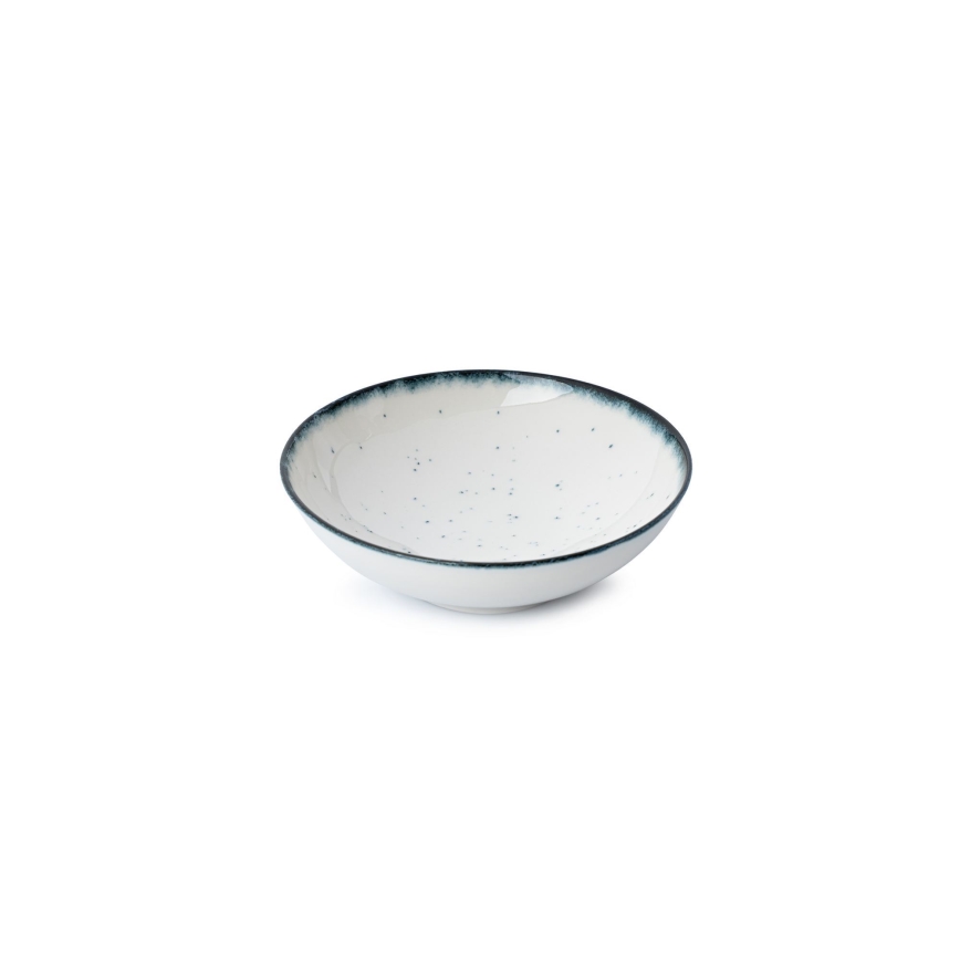 Conjunto de jantar 24 peças, porcelana, branco/preto