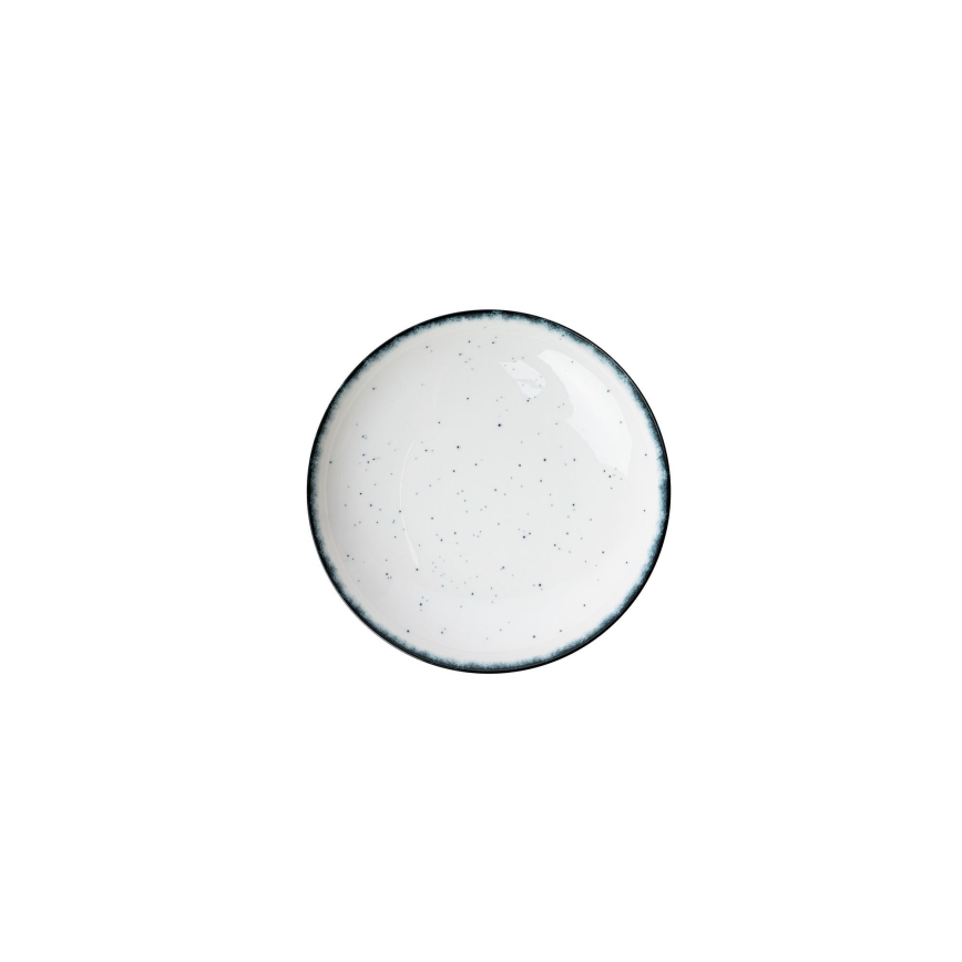 Conjunto de jantar 24 peças, porcelana, branco/preto