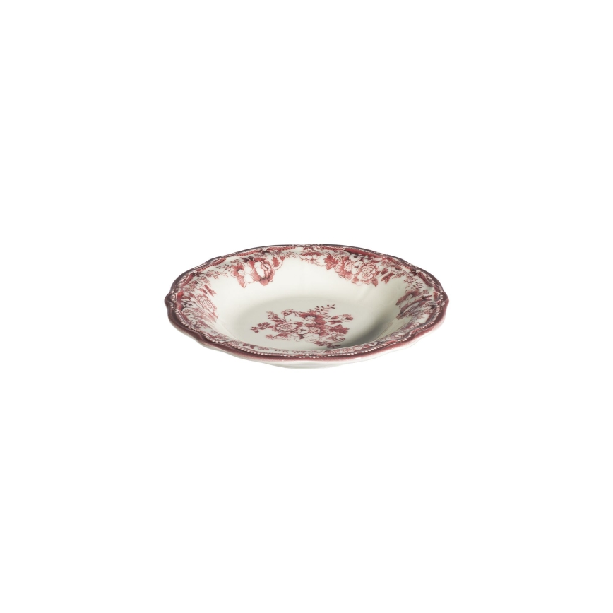 Conjunto de jantar 24 peças, porcelana, branco/rosa