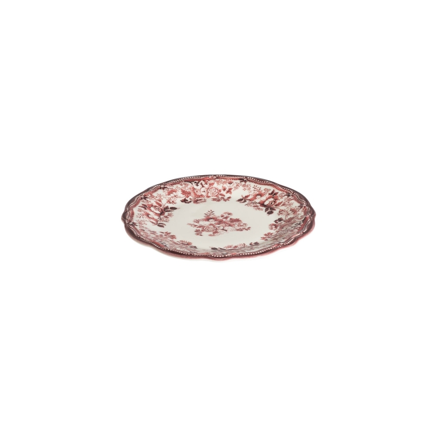 Conjunto de jantar 24 peças, porcelana, branco/rosa