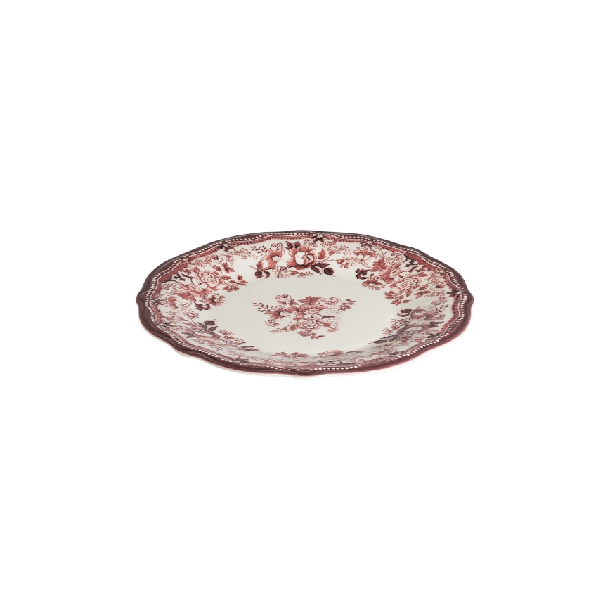 Conjunto de jantar 24 peças, porcelana, branco/rosa