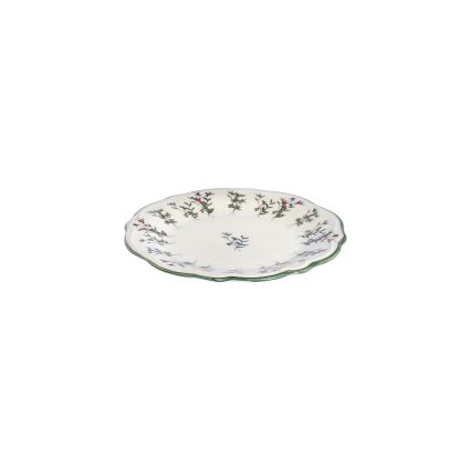 Conjunto de jantar 24 peças, porcelana, branco/verde/vermelho