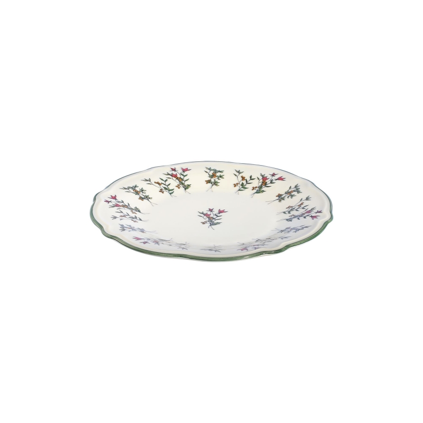 Conjunto de jantar 24 peças, porcelana, branco/verde/vermelho