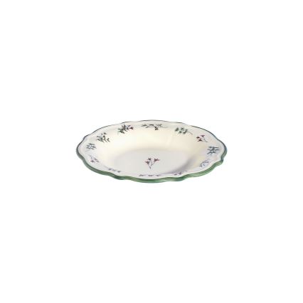 Conjunto de jantar 24 peças, porcelana, branco/verde/vermelho
