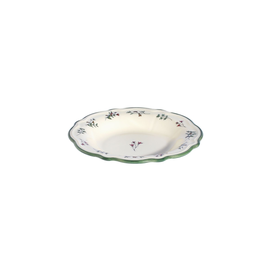 Conjunto de jantar 24 peças, porcelana, branco/verde/vermelho