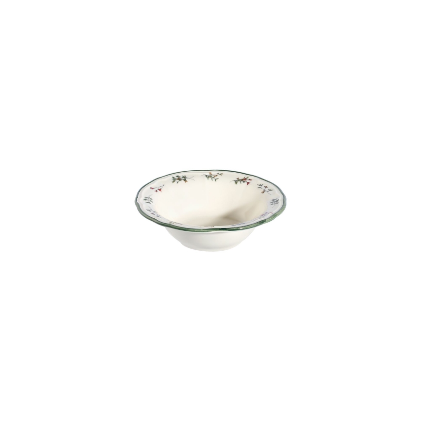 Conjunto de jantar 24 peças, porcelana, branco/verde/vermelho
