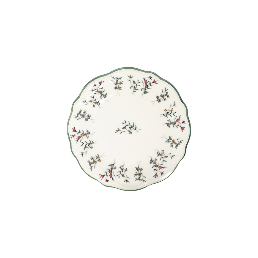 Conjunto de jantar 24 peças, porcelana, branco/verde/vermelho