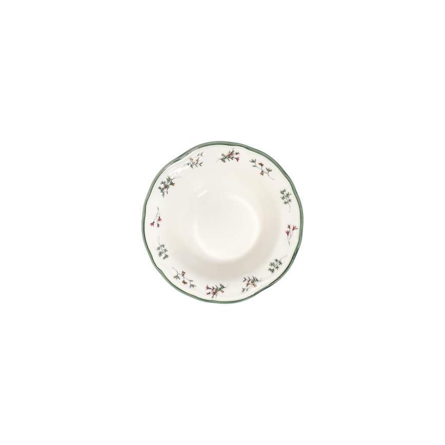 Conjunto de jantar 24 peças, porcelana, branco/verde/vermelho