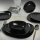 Conjunto de jantar 24 peças preto/grés