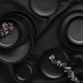Conjunto de jantar 24 peças preto/porcelana