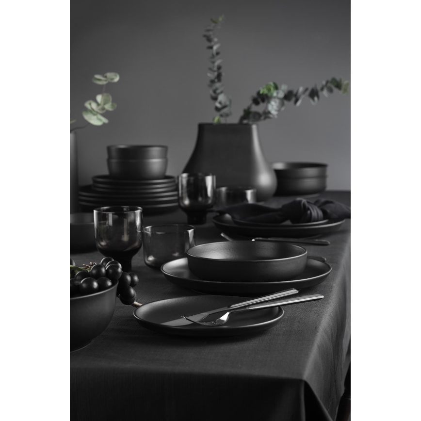 Conjunto de jantar 24 peças preto/porcelana
