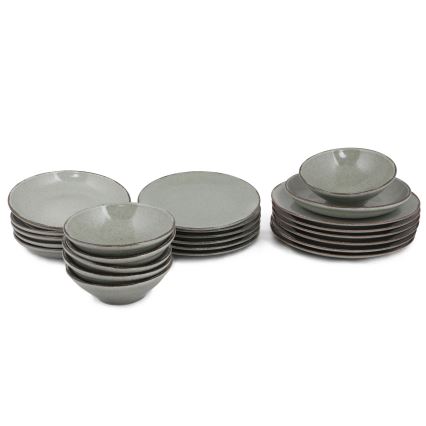 Conjunto de jantar 24 peças verde/porcelana