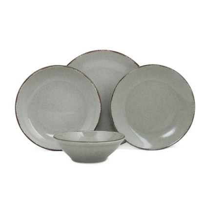 Conjunto de jantar 24 peças verde/porcelana