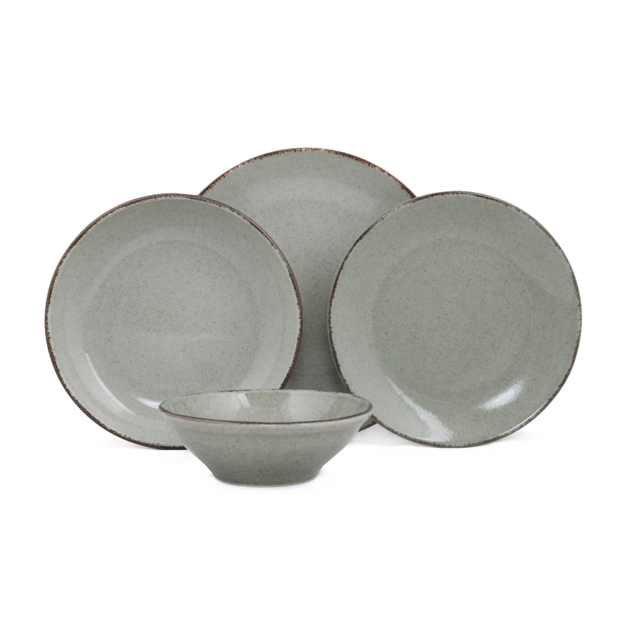 Conjunto de jantar 24 peças verde/porcelana