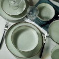 Conjunto de jantar 24 peças verde/porcelana