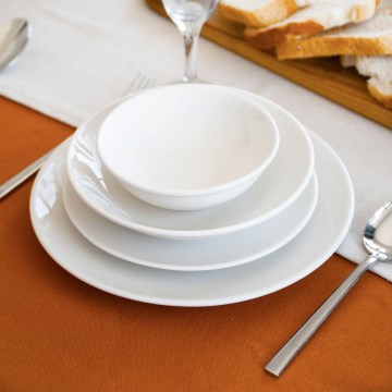 Conjunto de jantar 24 peças — porcelana branca