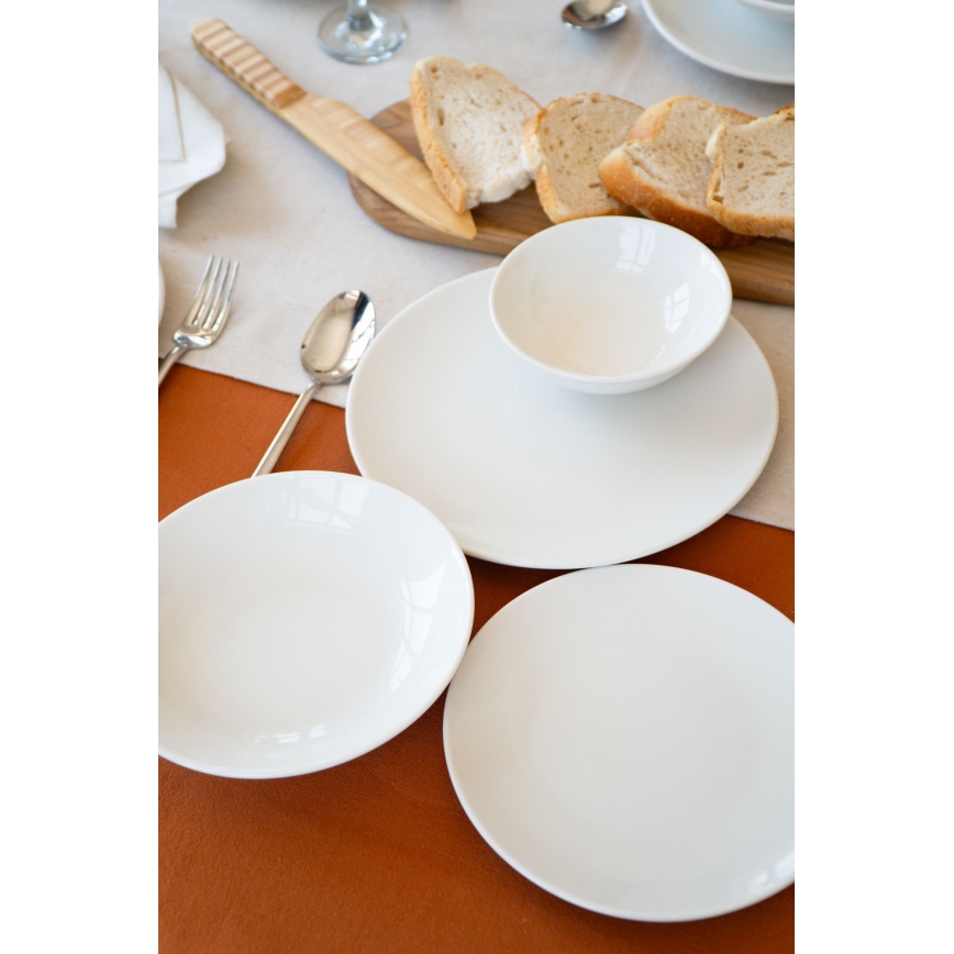 Conjunto de jantar 24 peças — porcelana branca